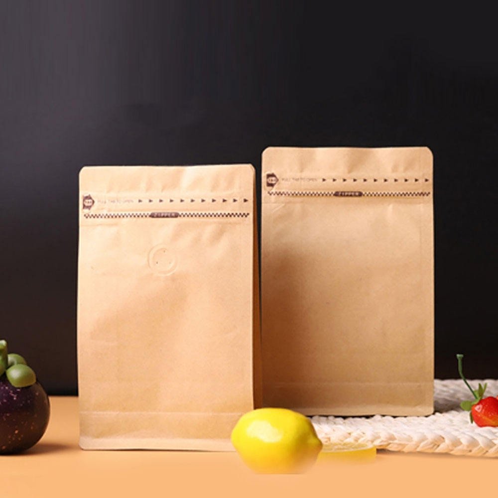 Kraft Paper Flat Bottom Pouch