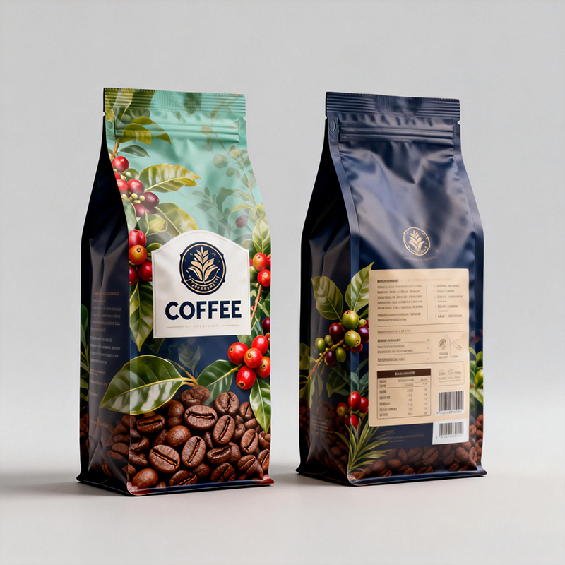 Stand-Up Coffee Pouch with Zipper